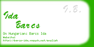 ida barcs business card